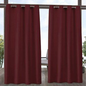 Exclusive Home Indoor/Outdoor Cabana Grommet Top Curtains 2- 54x96, Radiant Red